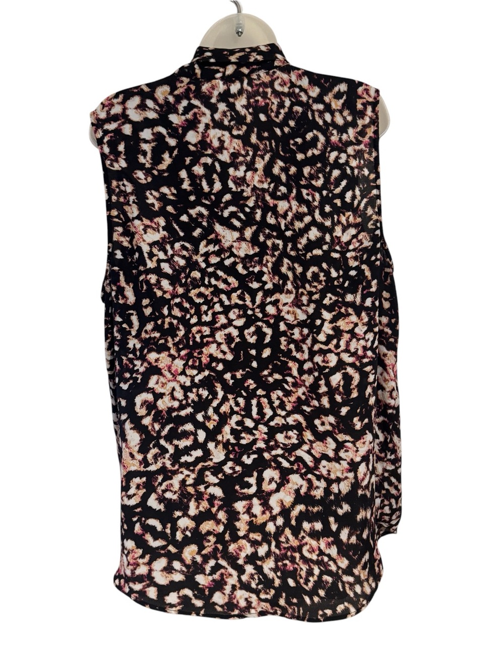 AVA & VIV Black and Pink Tie-Neck Sleeveless Blouse PLUS: 2X #L - Picture 7 of 9